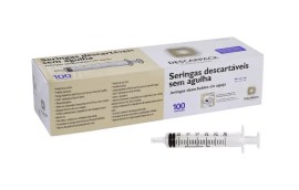 Seringa Descartável Slip Sem Agulha - 3 Ml - 100 Unid - Descarpack